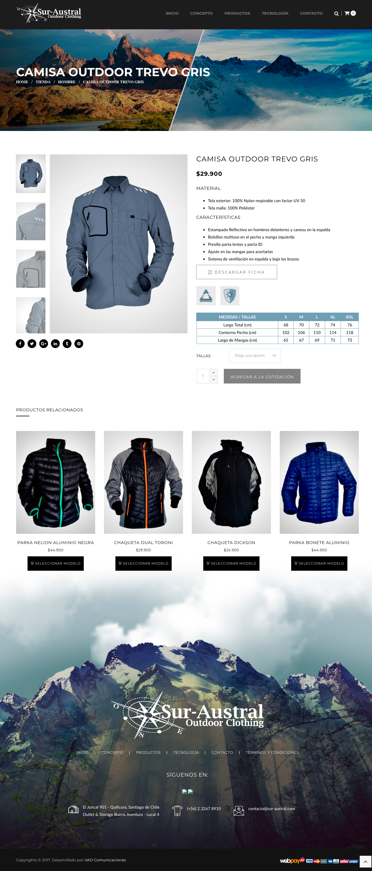 sur austral web producto